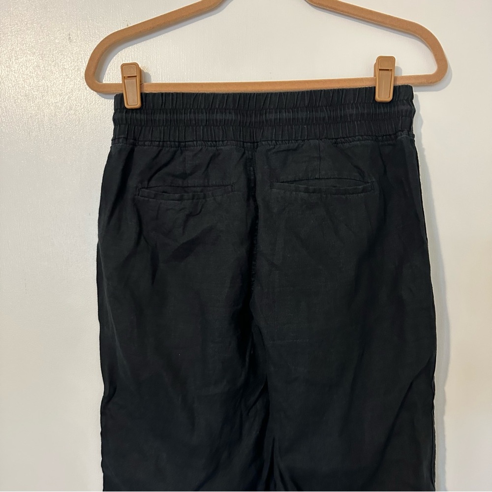 Athleta Cabo Linen Wide Leg Pants Black Womens 4 Minimalist - Picture 3 of 9